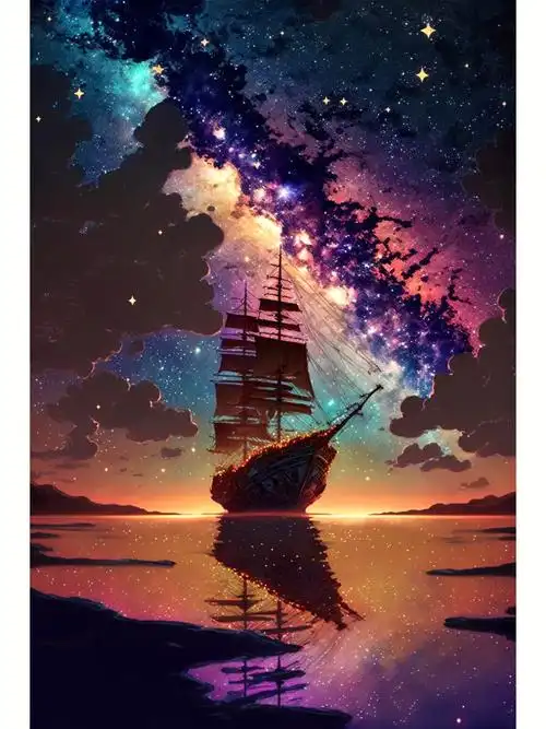 醉后不知天在水,满船清梦压星河#ai绘画  #手机壁纸 #唯美意境  #治愈