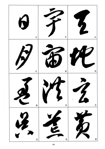 智永草书千字文放大高清版调整顺序