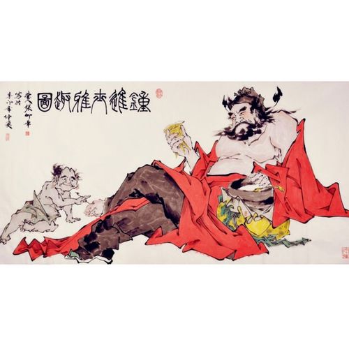 钟馗抓鬼除妖镇宅五鬼运财海报制作贴画墙画7