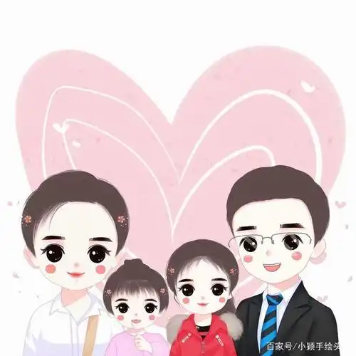 全家福头像,一家三口,四口,五口合照,可爱头像