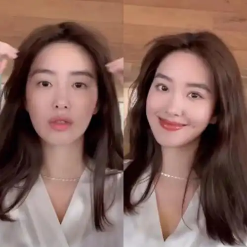 杨采钰化妆前后