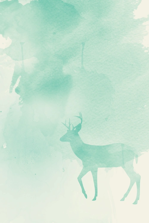水彩风麋鹿文艺小清新海报背景