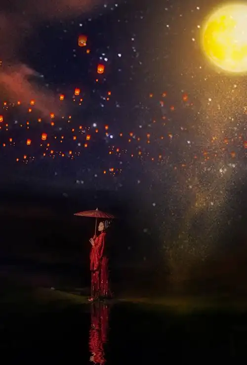 玄幻古风夜景摄影前后期