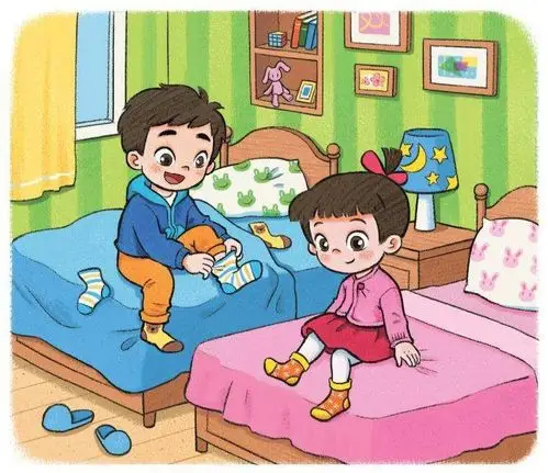 爱宝贝幼儿园实验小班停课不停学——社会领域《穿袜子》