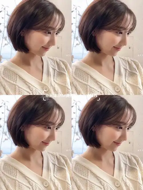 韩式挂耳短发超减龄的短发推荐适合圆脸