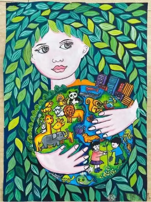 生物多样性儿童画一等奖作品