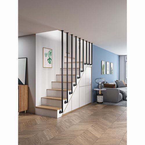 栏杆侧装阁楼室内家用围栏轻奢现代别墅网红护栏简约铁艺楼梯扶手