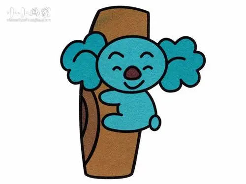 爬树上的小考拉简笔画画法图片步骤
