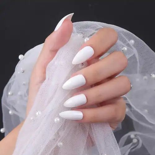 尖甲亮面盒装短款尖头美甲上油uv封层欧美美甲成品指甲贴片穿戴甲