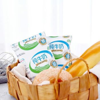 伊利纯牛奶无菌枕纸袋包装240ml*16袋/8袋全脂灭菌纯牛乳早餐食品 240