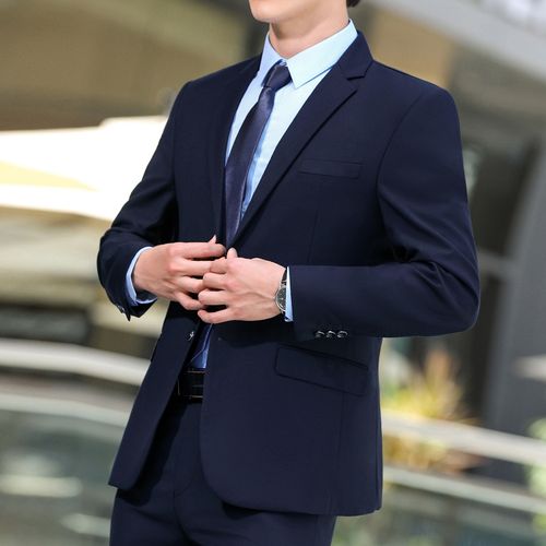 西装男套装商务正装青年职业男士西服结婚礼服新款小西装蓝黑灰色