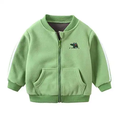 男童摇粒绒外套春秋秋季童装儿童卡通立领夹克衫普通外套