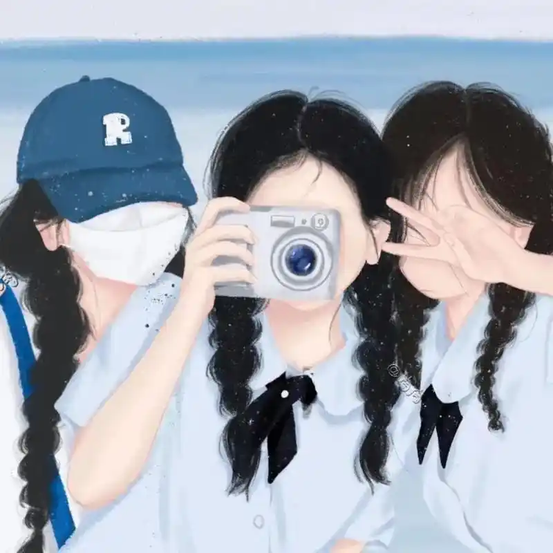 三人闺蜜头像 - 抖音