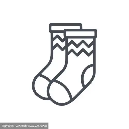 假日圣诞线图标袜子