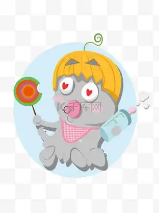 手绘几何可爱幽灵宝宝可商用元素