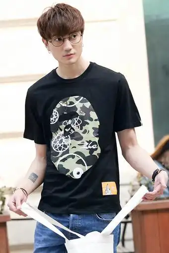 【寻觅】胡歌同款迷彩宽松短袖t恤
