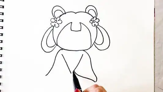 儿童简笔画教程 可爱的古装小公主,家长和小朋友一起画吧