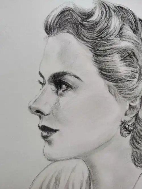 退休自学素描,人物侧面练习