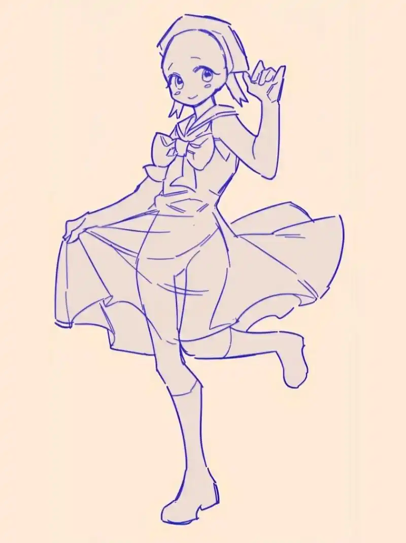 绘画素材|画oc服设必备6015单人立绘模板! 喜欢的宝吱吱抱走呀