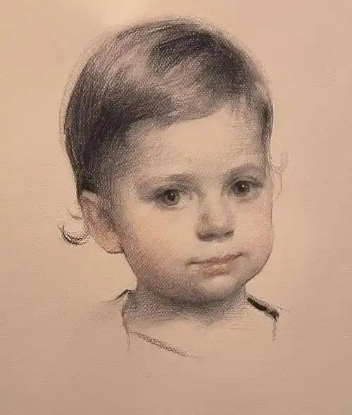 简洁灵动的素描把肖像画出了灵魂