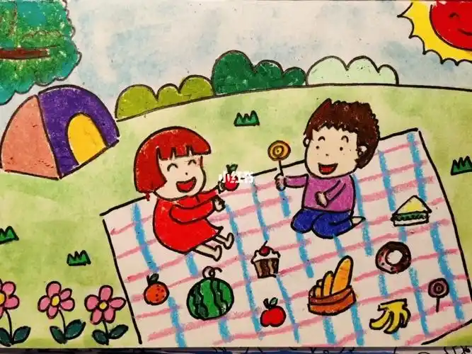 一片去野餐吧卡通画教程