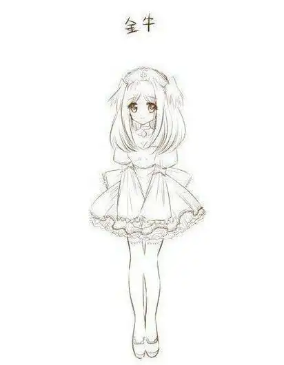 简笔画人物公主美少女星座