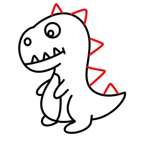 超凶的小恐龙简笔画,恐龙简笔画教程