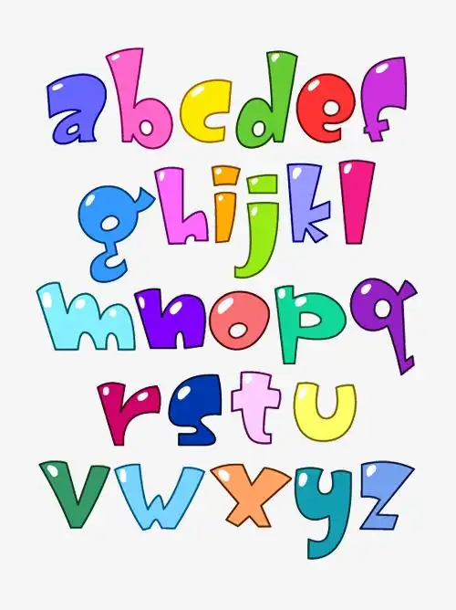 英文卡通艺术字 26个字母