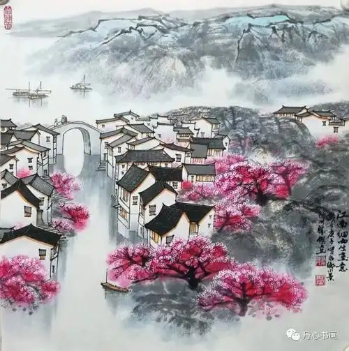 岁月若诗,江南红韵|山水画家陈胜杰|国画|书画|著名画家_网易订阅