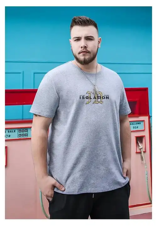 弹力透气胖人肥仔体恤半袖上衣男士肥佬情侣打底衫黑色2xl170190斤