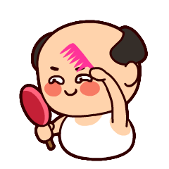 卡通gif红脸蛋gif照镜子gif木梳gif