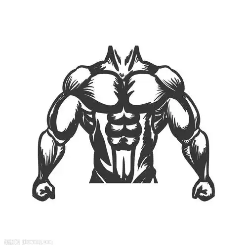 肌肉男素描插画图片
