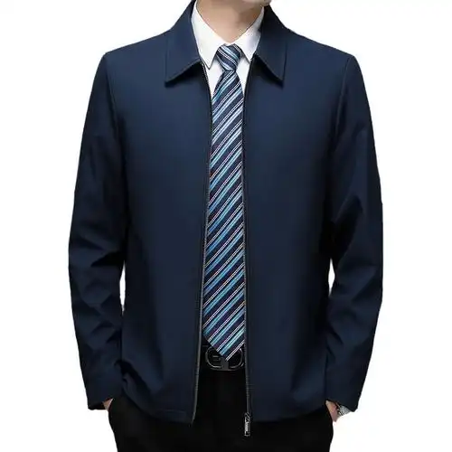 男士中年夹克休闲外套春秋新款男式爸爸装上衣商务夹克男外套