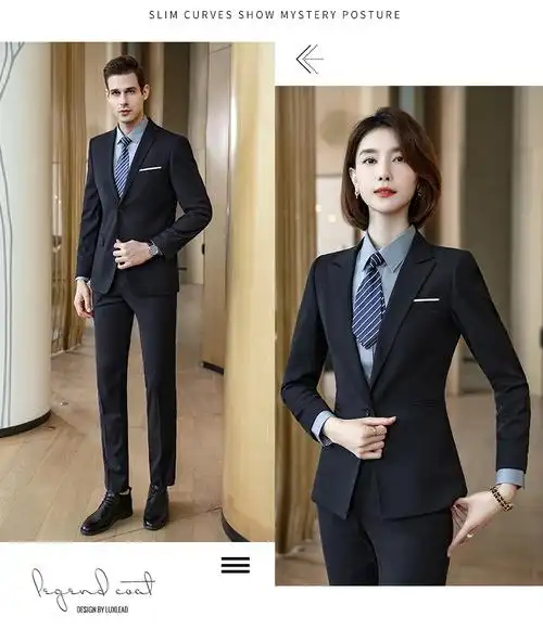 职业装西服套装女正装中长款气质高端定制售楼部银行西装工作服秋女