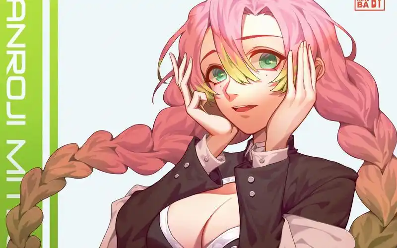 绘画鬼灭之刃恋柱甘露寺蜜璃同人绘画附原速视频