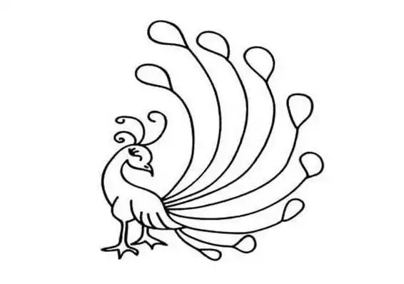 美丽动人的百鸟之王凤凰简笔画