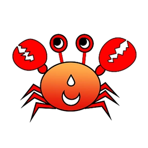 大闸蟹之卡通可爱红色渐变小螃蟹