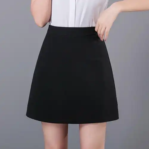 黑色职业半身西装女学生毕业照正超短裙工装上班半身裙