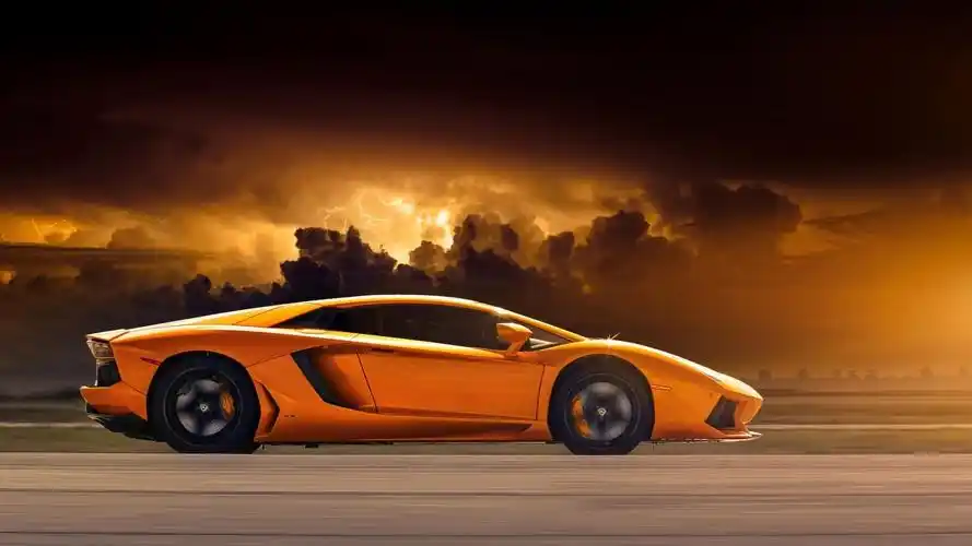 豪华酷炫橘色跑车图片桌面壁纸_汽车壁纸_壁纸下载_美桌网