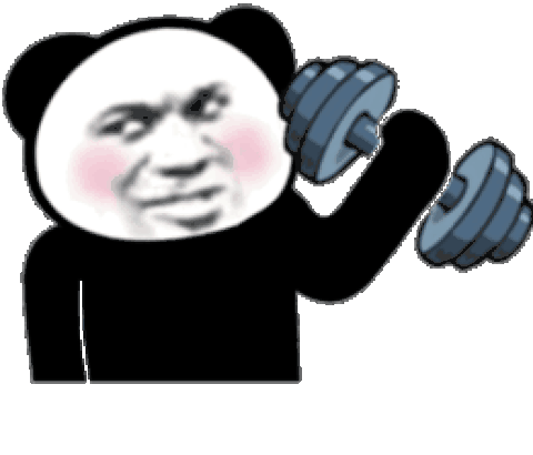 熊猫头健身gif动图表情包举哑铃动图gif表情