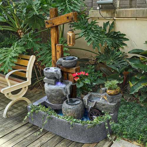 庭院造景成品假山山石循环环水景观户外室内摆件