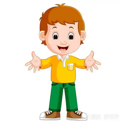 可爱的男孩卡通好摆姿势