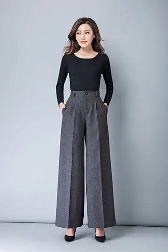 垂坠感阔腿裤女2020秋冬季新款宽松高腰休闲长裤休闲裤
