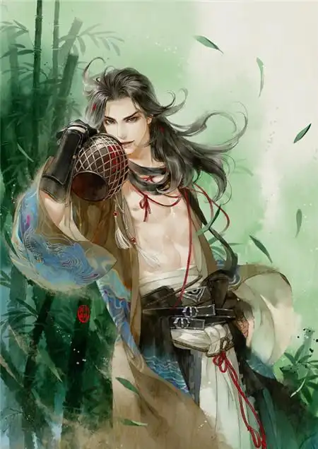 匪萌十月插画手绘古风男子喝酒图片