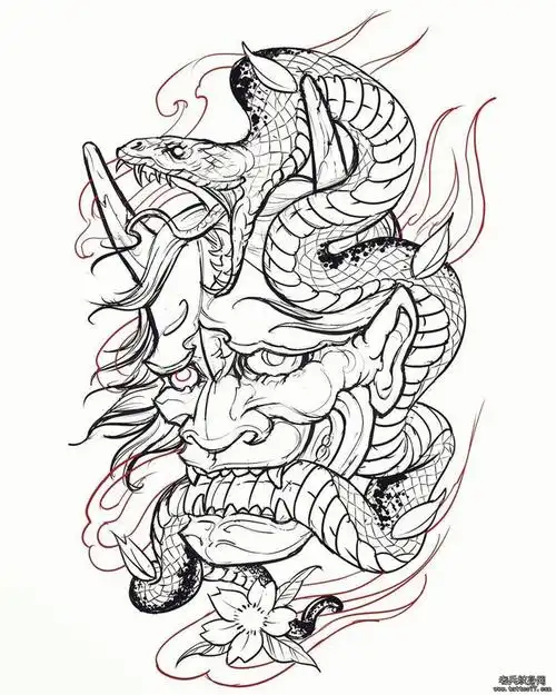 帅气小泽泽从柳婷婷转采于2021-09-26 17:13:31般若蛇纹身图案线稿