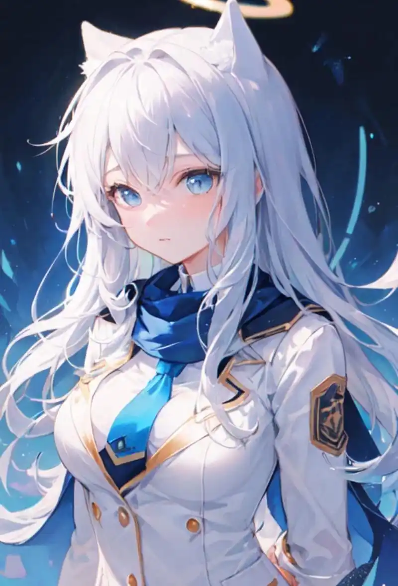 二次元#  白毛兽耳