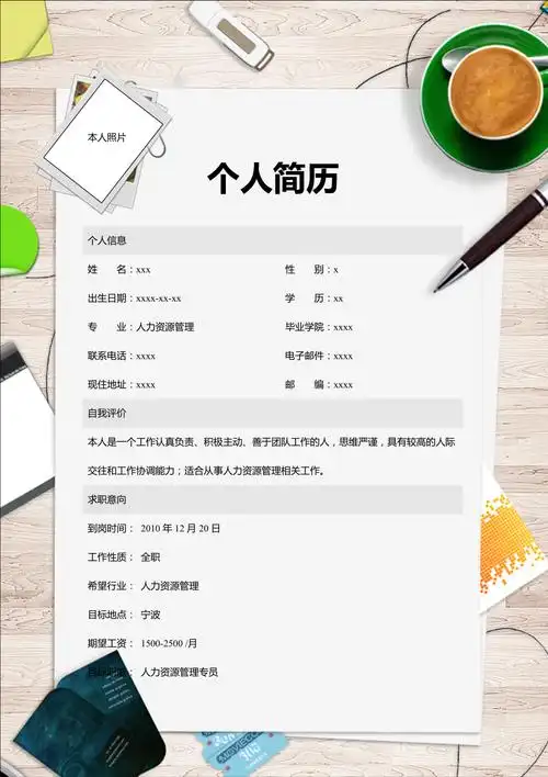 个人简历模板人力资源管理