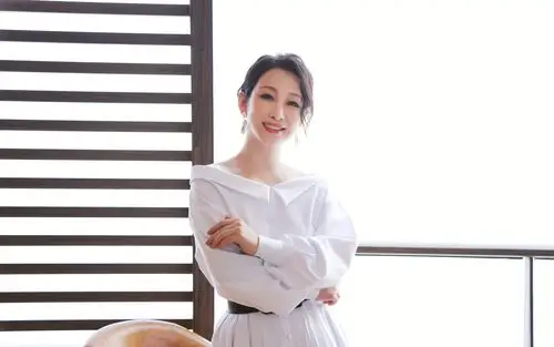 秦海璐一字肩白裙写真桌面壁纸