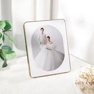 定制情侣婚纱照无框水晶相框摆台高级感洗照片加打印带相片冲印