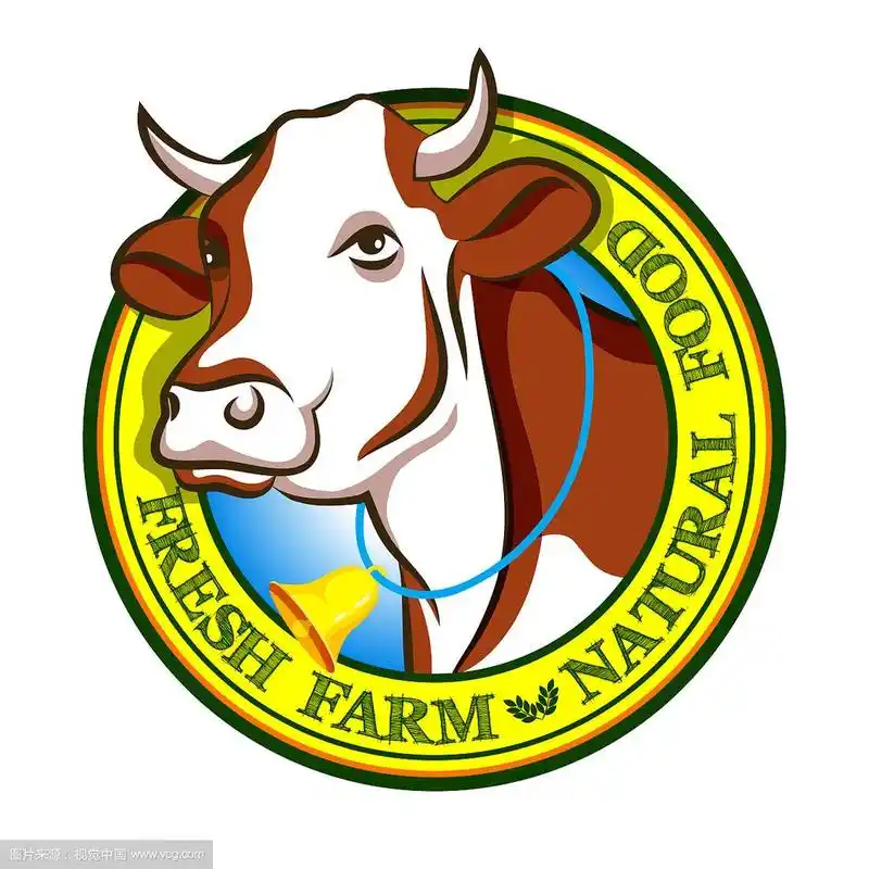 家用牛头作为牛奶和食物的标志